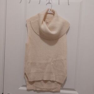 "Michael Kors" Women's Cream Sleeveless Turtleneck Sweater Size: XS
